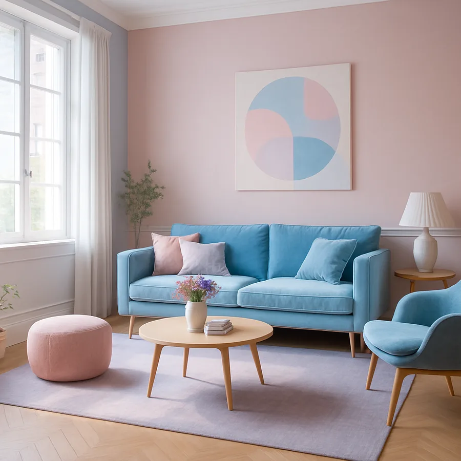 a beautifully designed modern living room with natural light