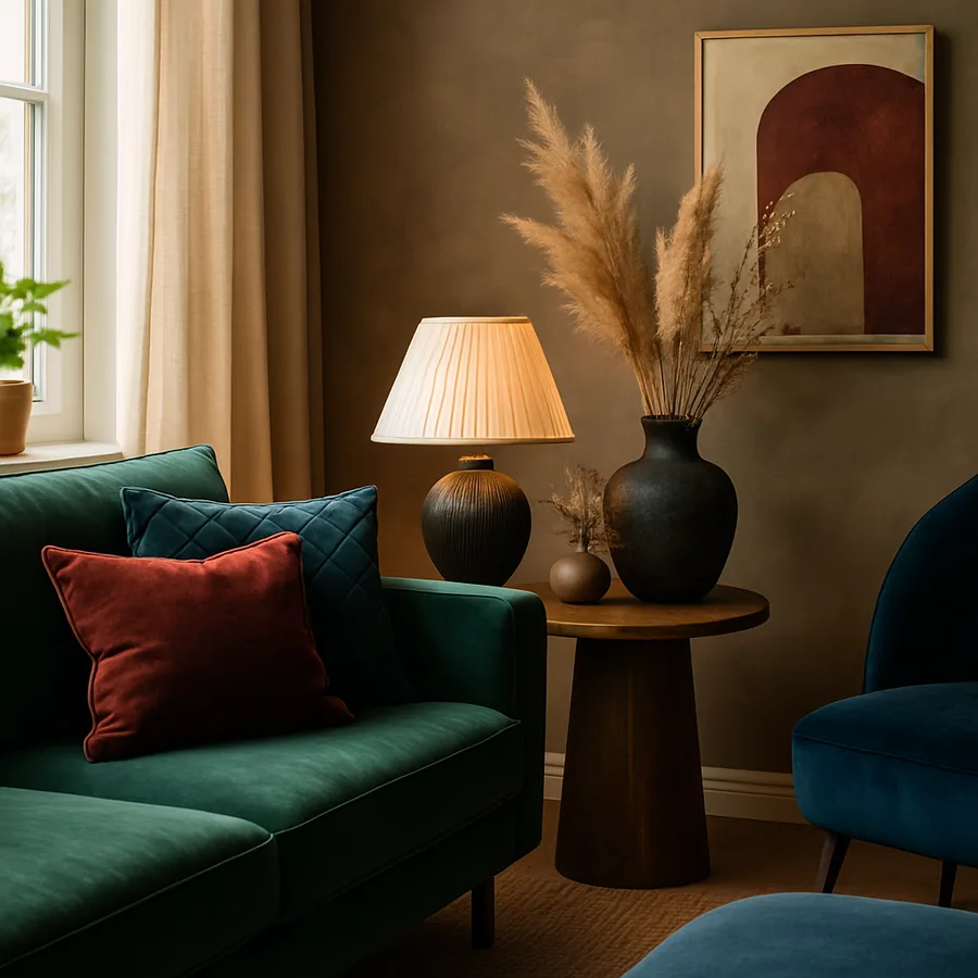 a beautifully designed modern living room with natural light