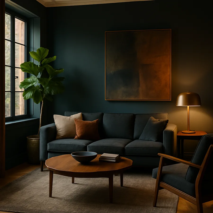a beautifully designed modern living room with natural light