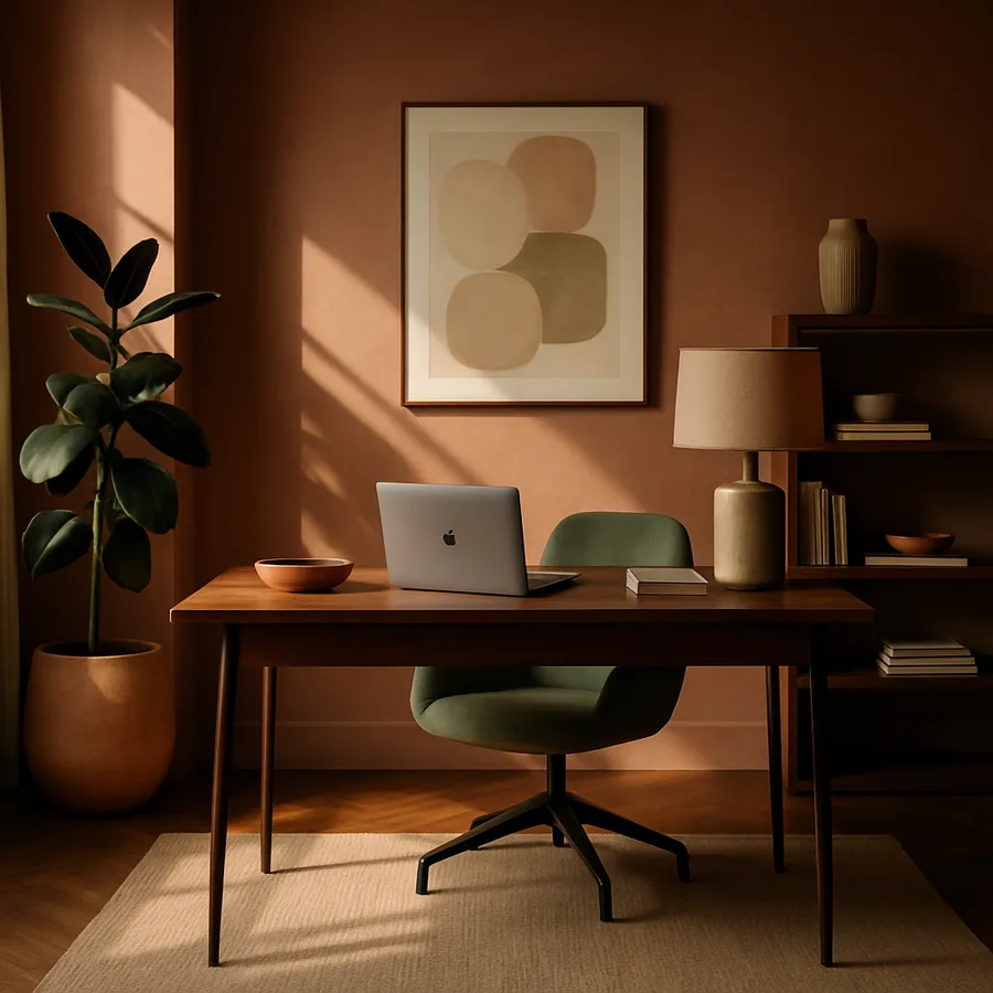 a stylish home office setup for a freelancer