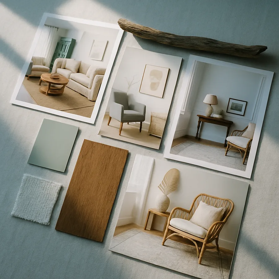 mood board with different interior styles