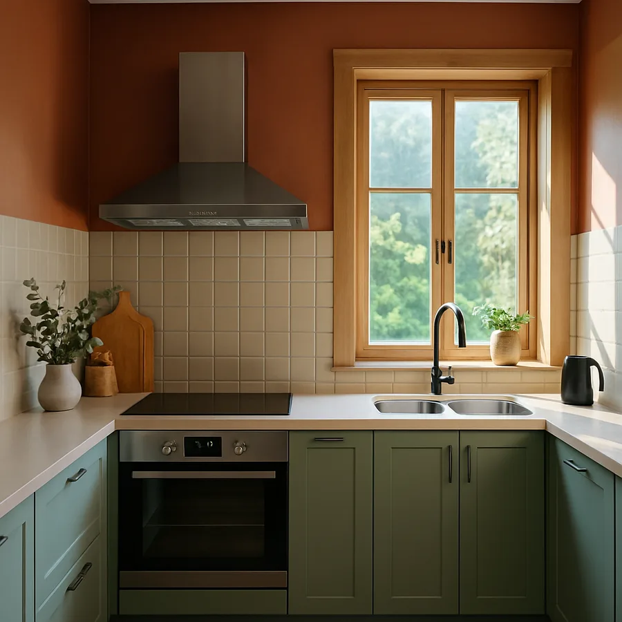 a modern, sustainable kitchen with energy-efficient appliances
