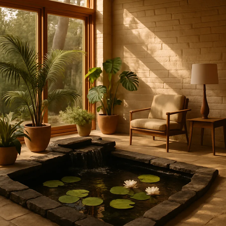 Indoor Pond Designs for Atrium and Sunroom Statements
