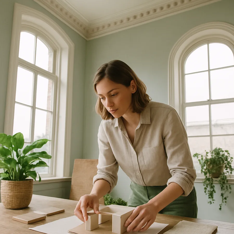 contestant working on a sustainable design project