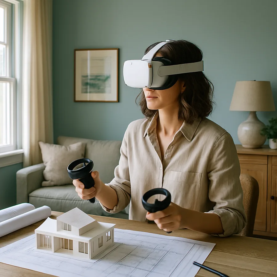 a designer working with VR tools on a project
