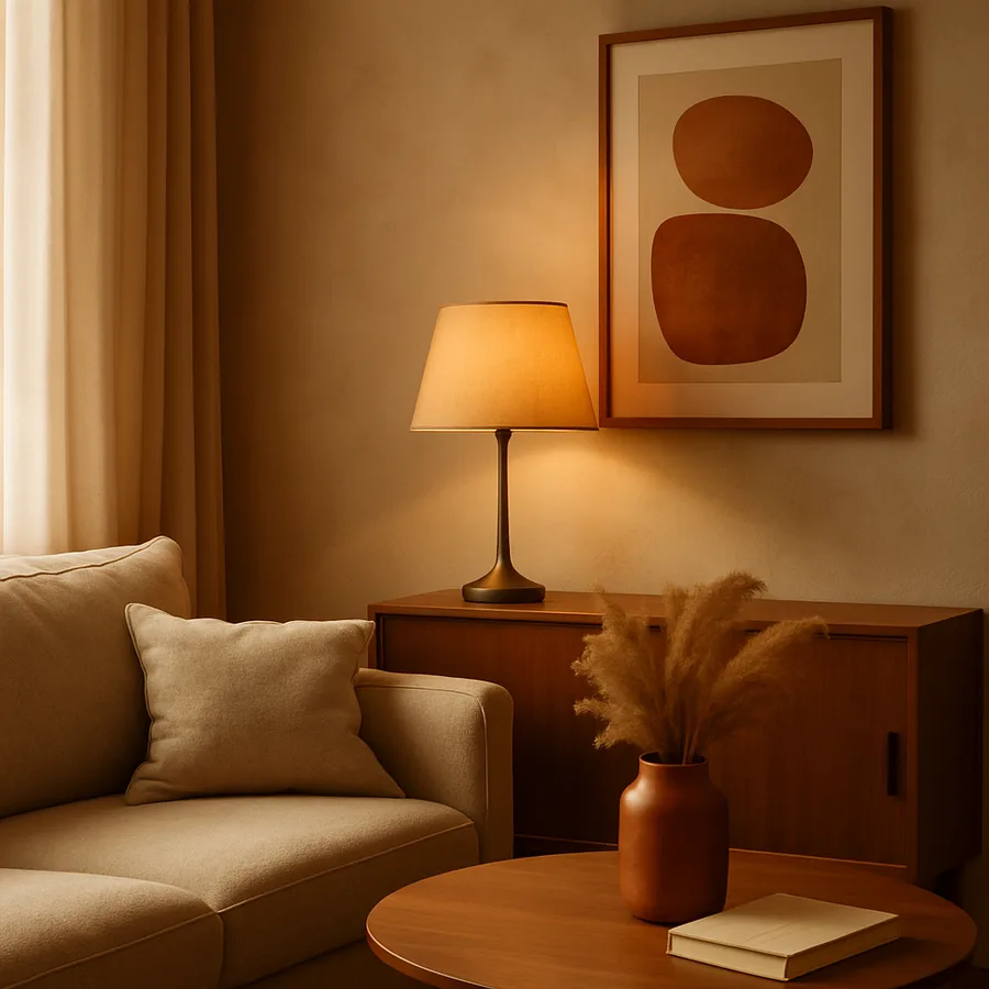 a beautifully designed modern living room with natural light