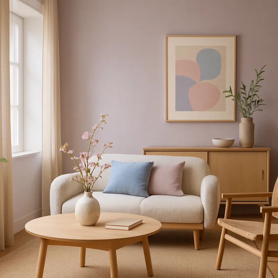 a room with a blend of Japandi design elements