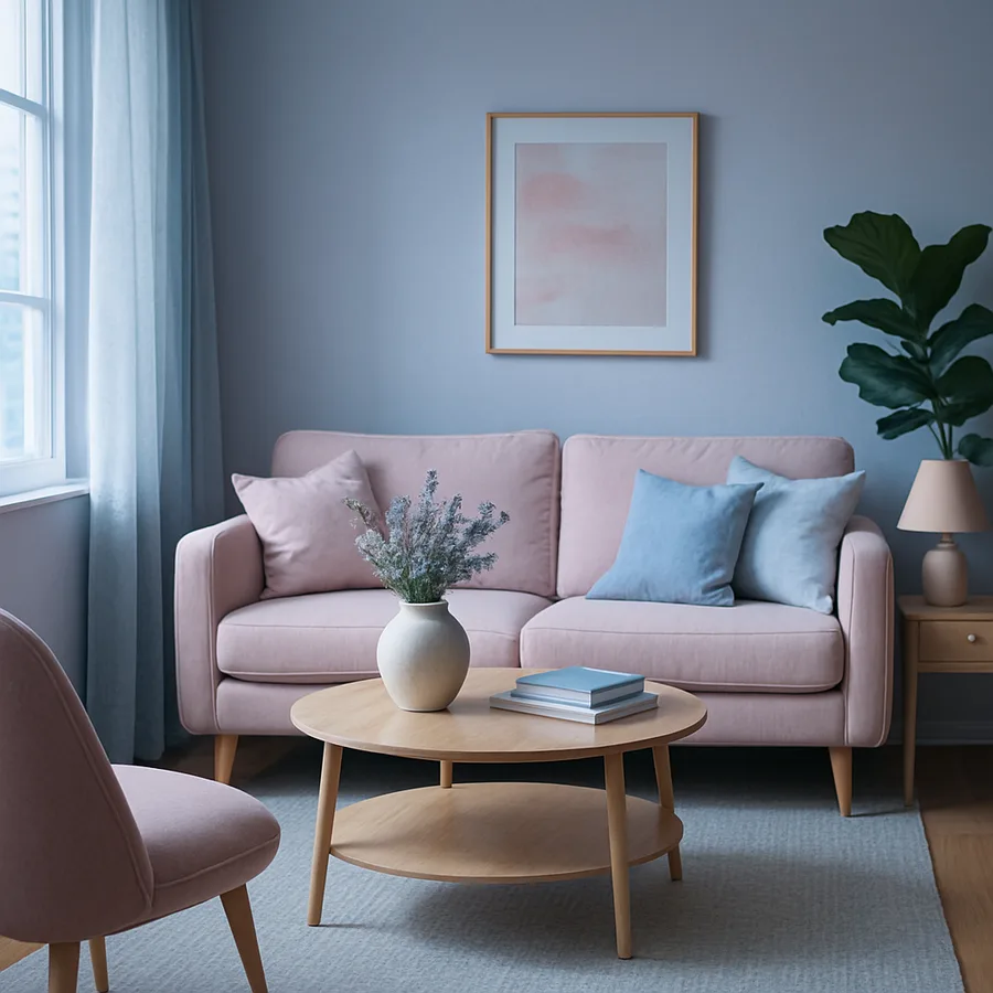 a beautifully designed modern living room with natural light