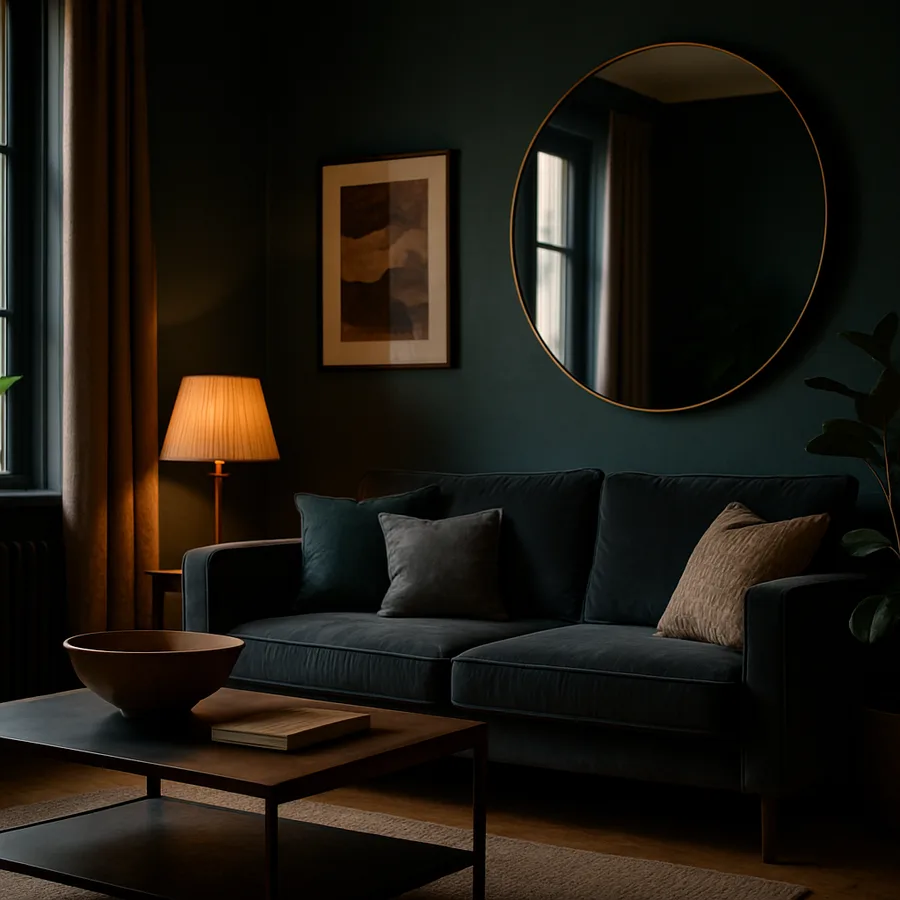 a beautifully designed modern living room with natural light