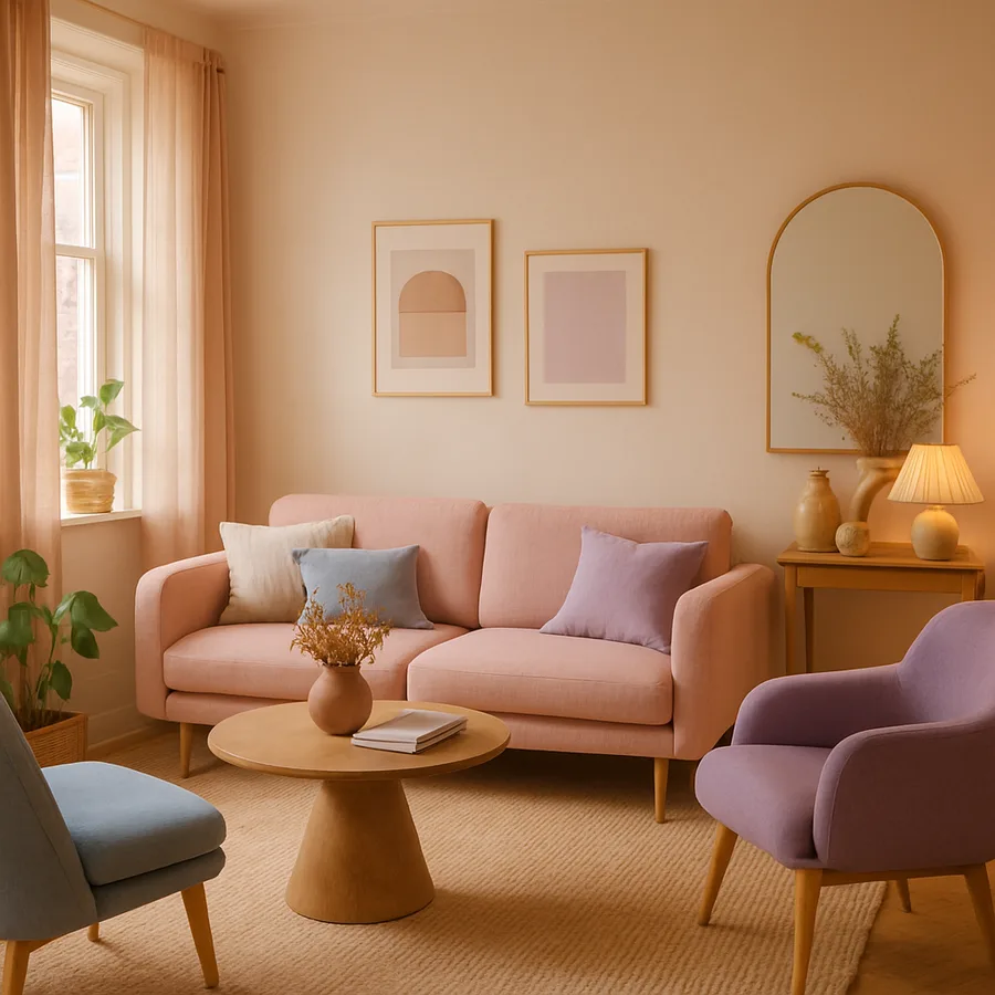 a beautifully designed modern living room with natural light
