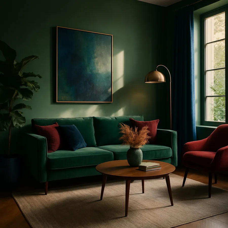 a beautifully designed modern living room with natural light